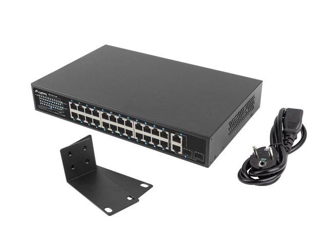 Lanberg RSFE-24P-2C-360 - Switch - unmanaged - 24 x 10/100 (PoE+)