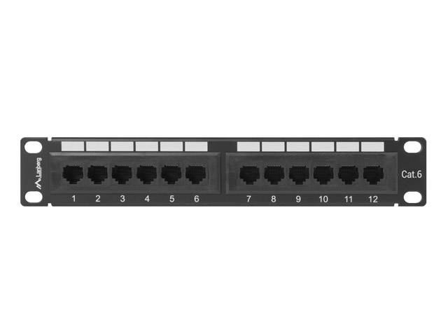 Lanberg PPU6-9012-B Lanberg Patchpanel 12-Port 1U 10" Cat. 6 UTP schwarz