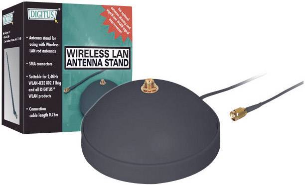Digitus WLAN-Antennen Verlängerungskabel [1x RP-SMA-Stecker - 1x RP-SMA-Buchse] 0.75 m Schwarz