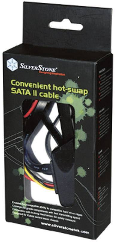 Silverstone Festplatten Adapter [1x SATA-Kombi-Buchse 7+15pol. - 2x SATA-Strom-Buchse 15pol., SATA-Buchse 7pol.] 0.50 m Schwarz