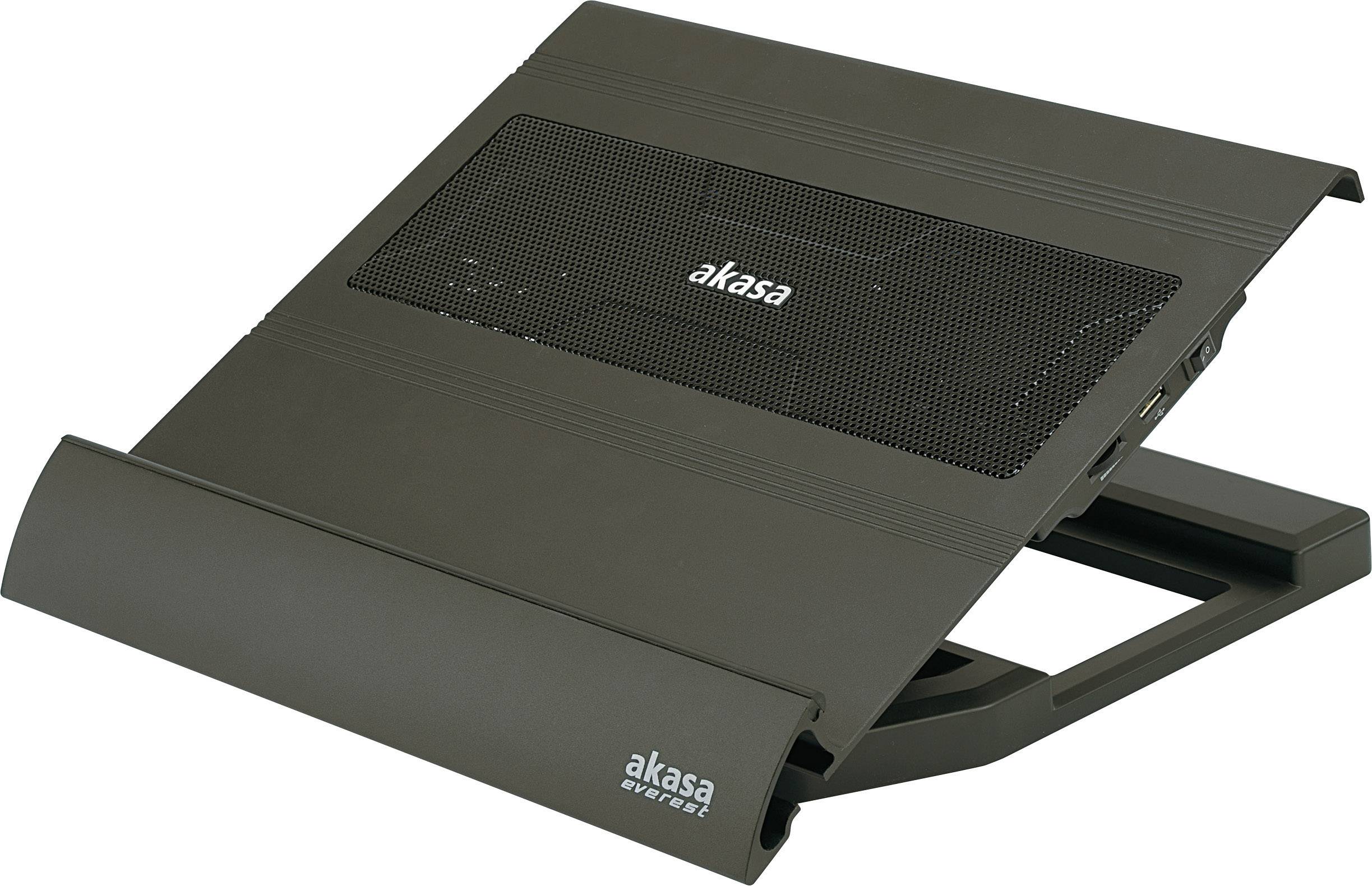 Akasa AK-NBC-09 Notebook-Ständer mit Kühlfunktion höhenverstellbar, regelbare Lüfter, USB-Hub-Funktion
