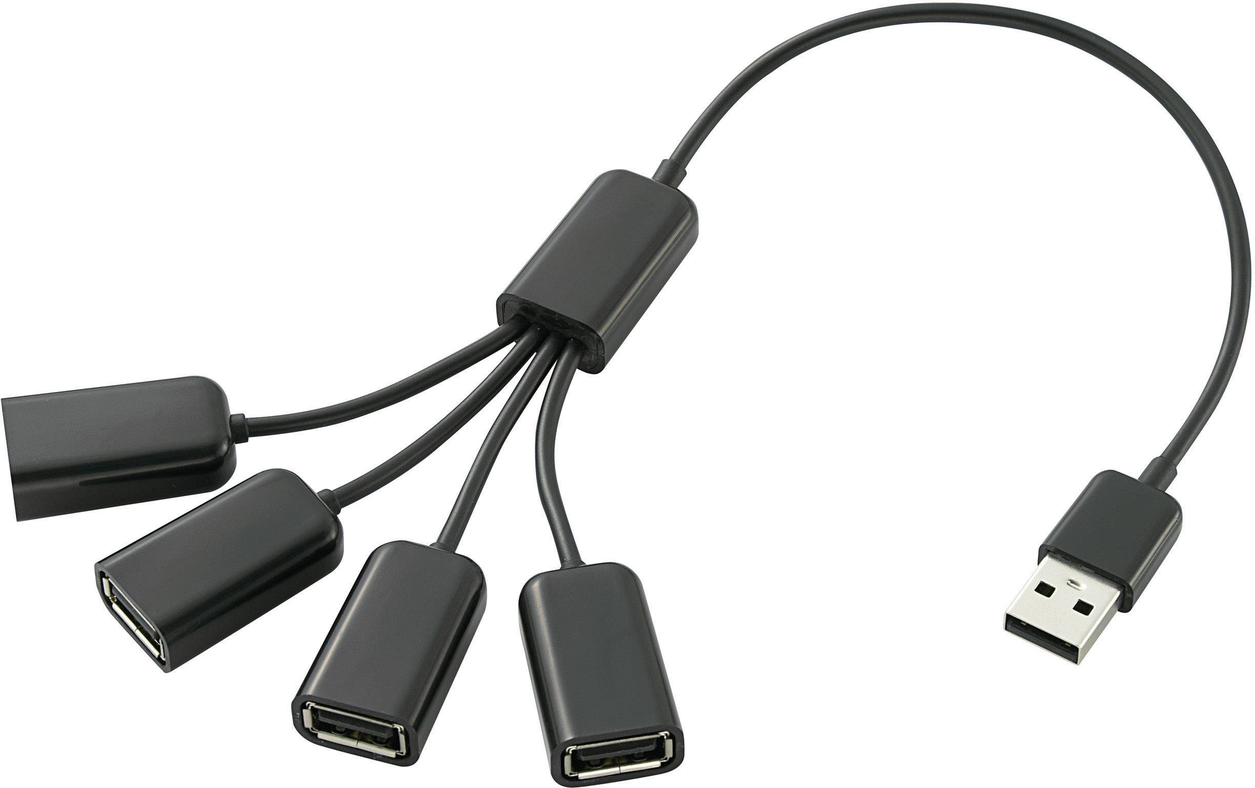 Renkforce 4 Port USB 2.0-Hub Schwarz