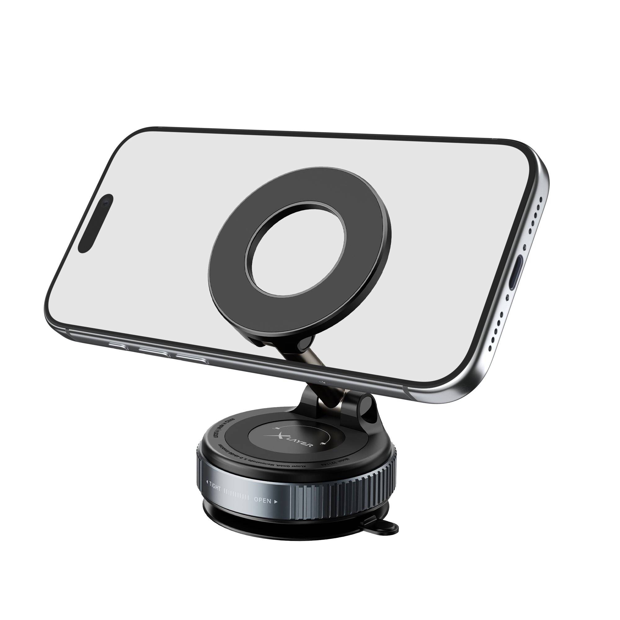 Halterung XLayer Smartphone Magnetisch mit Saugnapf schwarz