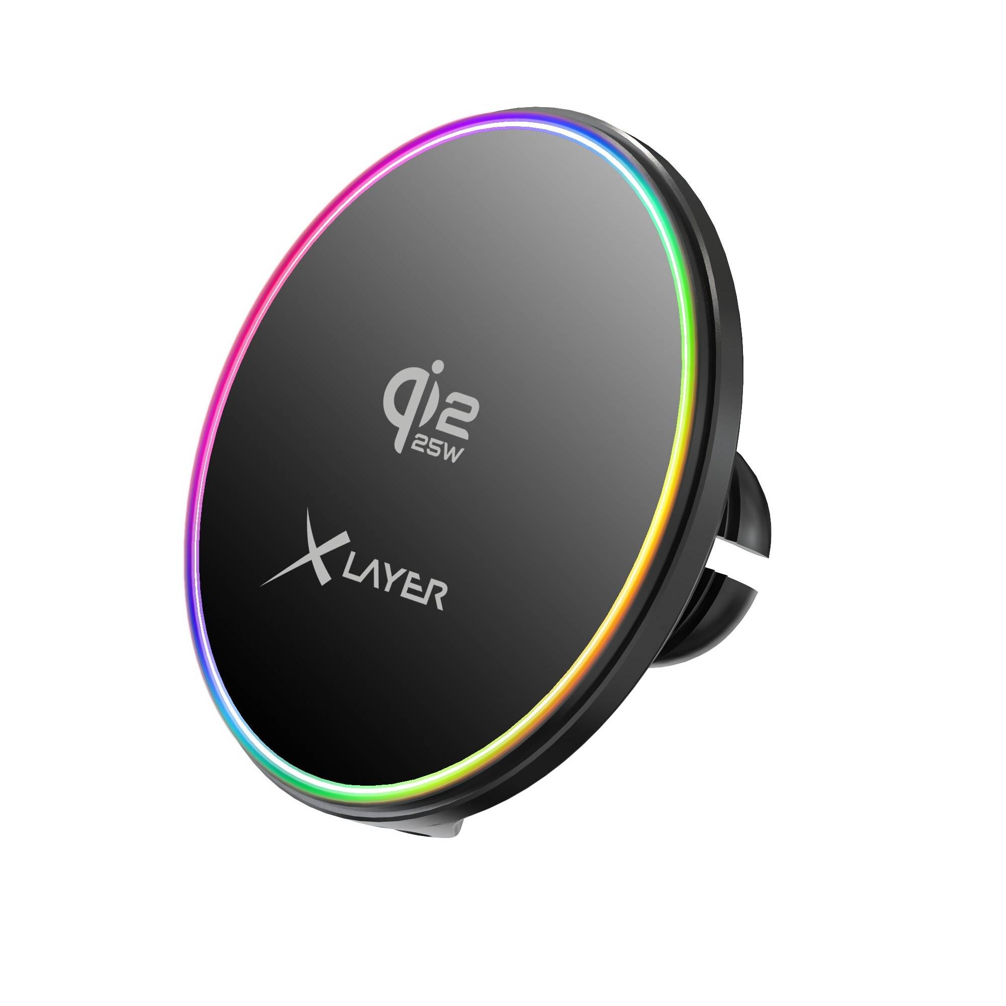 Ladegerät XLayer Wireless Qi2.2 Kfz Halterung für Lüftungsgitter schwarz