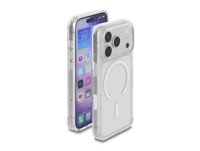 Delock Schutzhülle für iPhone 17 Pro, MagSafe-kompatibel, transparent-weiß