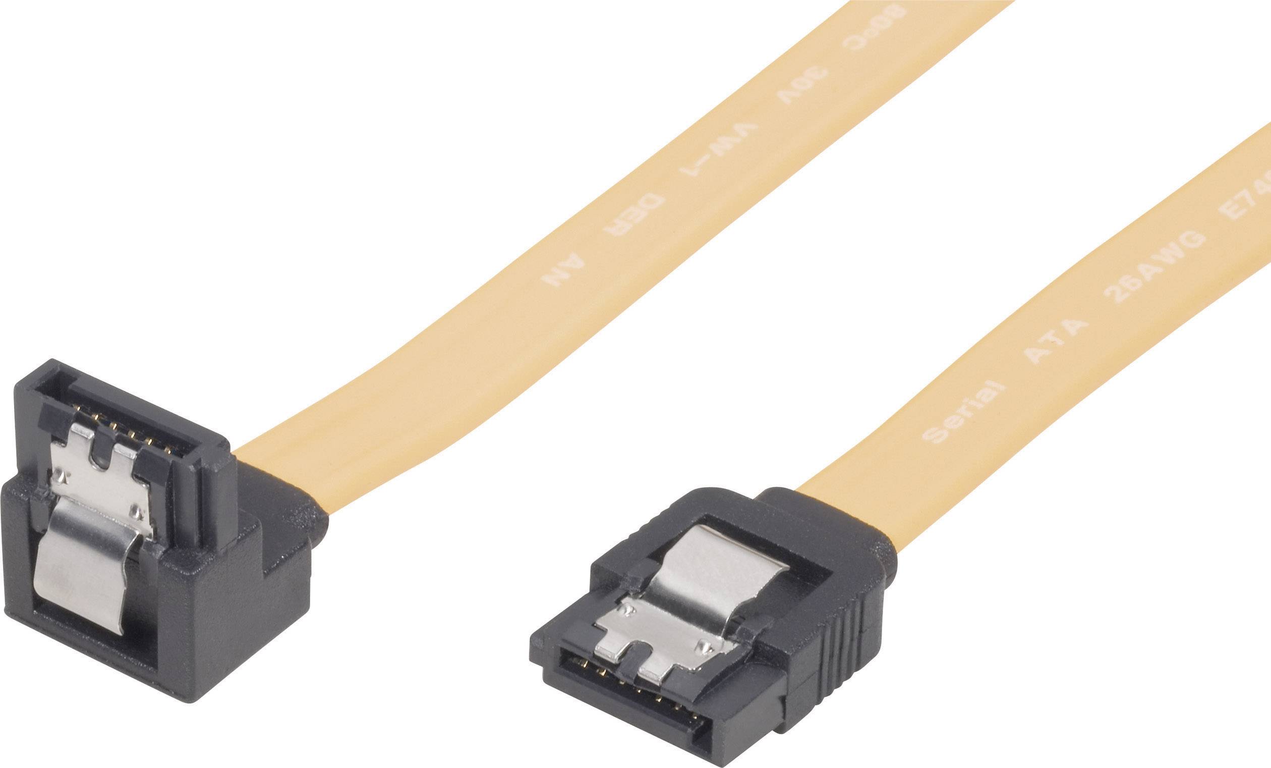 Zwei orangefarbene SATA-Kabel mit schwarzen Anschlüssen, verwendet zum Verbinden von Speichergeräten mit dem Mainboard in Computern.