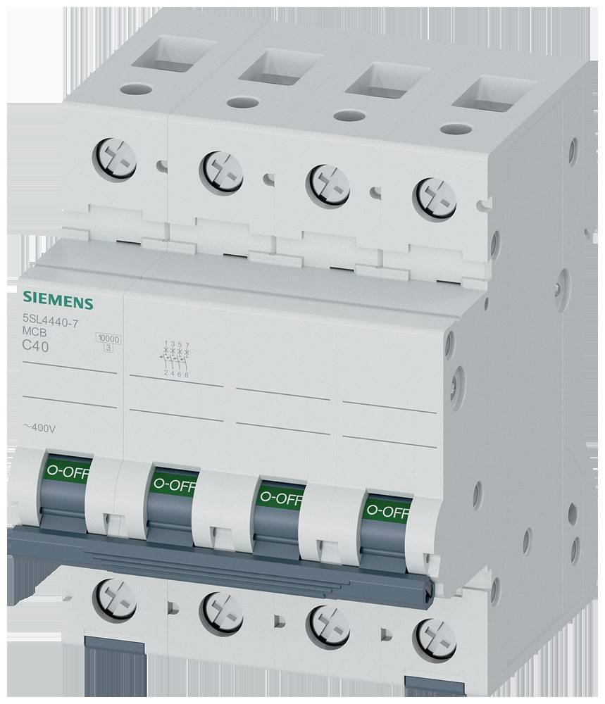 Siemens - 5SL4440-7 - Disjuntor modular 10kA 4P 40A C