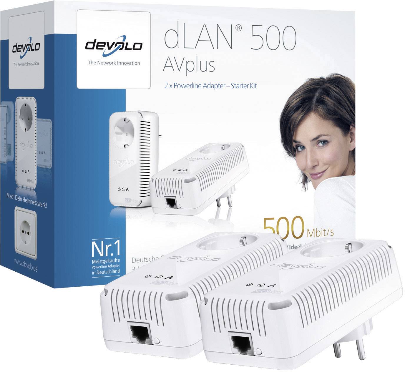 Devolo dLAN 500 AVplus Powerline Starter Kit 500 MBit/s