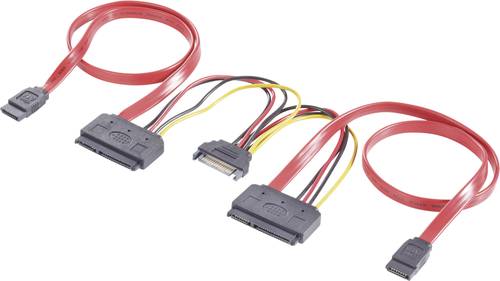 Festplatten Y-Kabel [2x SATA-Buchse 7pol., SATA-Strom-Stecker 15pol. - 2x SATA-Kombi-Buchs