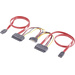 Renkforce Festplatten Y-Kabel [2x SATA-Buchse 7pol., SATA-Strom-Stecker 15pol. - 2x SATA-Kombi-Buchse 7+15pol.] 0.50m Rot