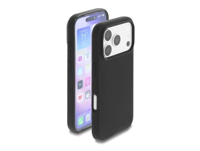 Delock Schutzhülle für iPhone 17 Pro aus Soft-Touch Silikon, schwarz