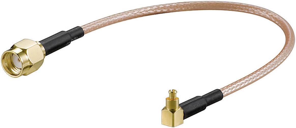 Goobay WLAN-Antennen Anschlusskabel [1x MC-Stecker - 1x RP-SMA-Stecker] 0.15 m Schwarz vergoldete Steckkontakte
