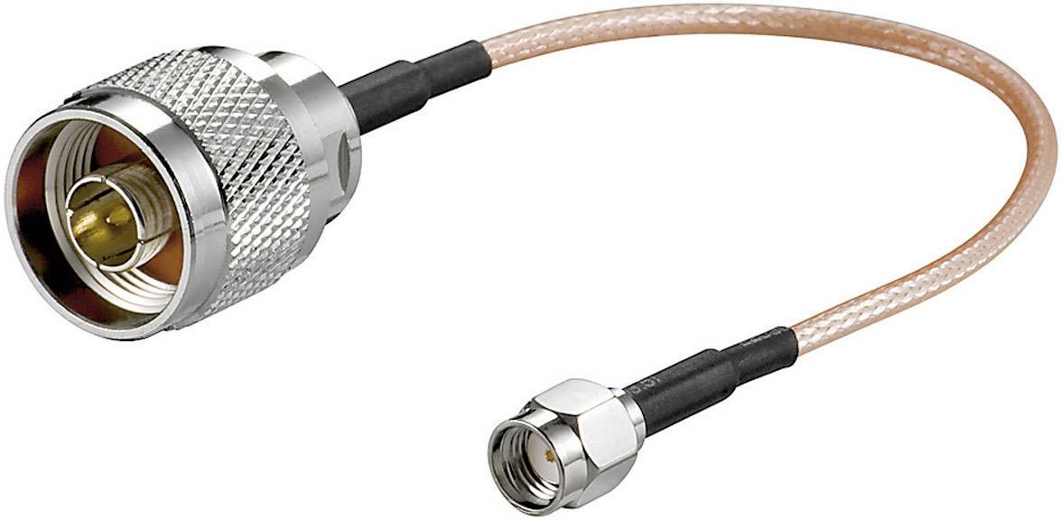Goobay WLAN-Antennen Anschlusskabel [1x N-Stecker - 1x RP-SMA-Stecker] 0.15m Transparent