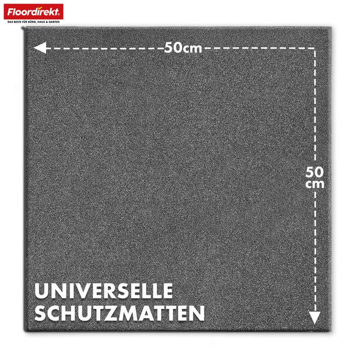 FLOORDIREKT Fallschutzmatte - Rutschfester Gummi-Bodenschutz - Grau - 50 x 50 x 3 cm