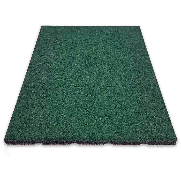 FLOORDIREKT Fallschutzmatte - Rutschfester Gummi-Bodenschutz - Grün - 50 x 50 x 2,5 cm