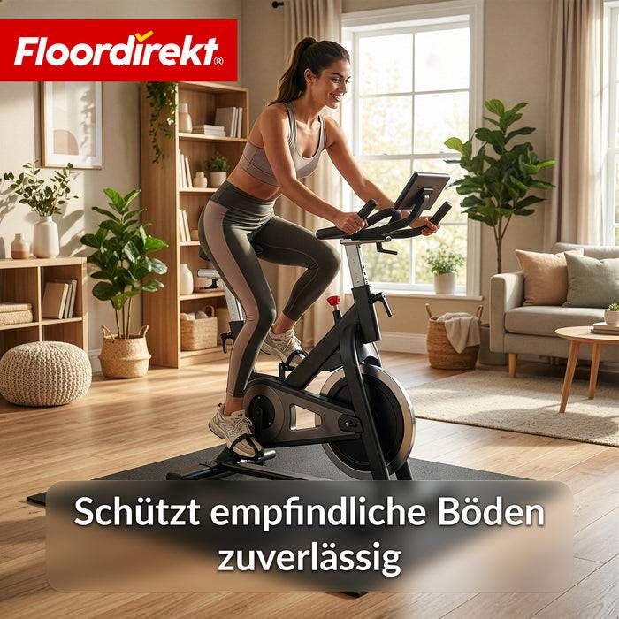 FLOORDIREKT Bodenschutzmatte - Unterlage für Fitnessgeräte - 100 x 100 x 1 cm