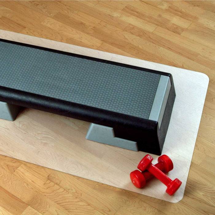 FLOORDIREKT Sportmatte - Unterlage für Fitnessgeräte - Milchig-transparent - 120 x 300 cm
