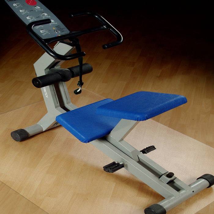 FLOORDIREKT Sportmatte - Unterlage für Fitnessgeräte - Milchig-transparent - 90 x 90 cm