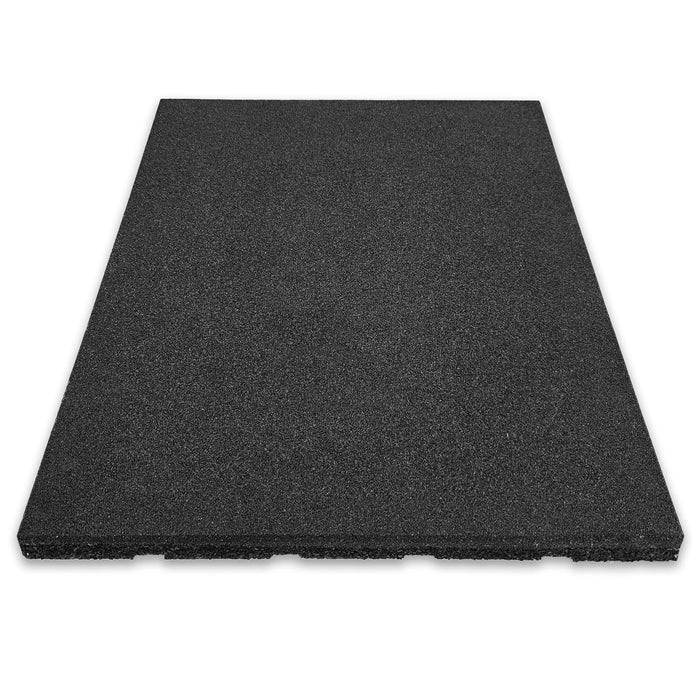 FLOORDIREKT Fallschutzmatte - Rutschfester Gummi-Bodenschutz - Schwarz - 50 x 50 x 2,5 cm