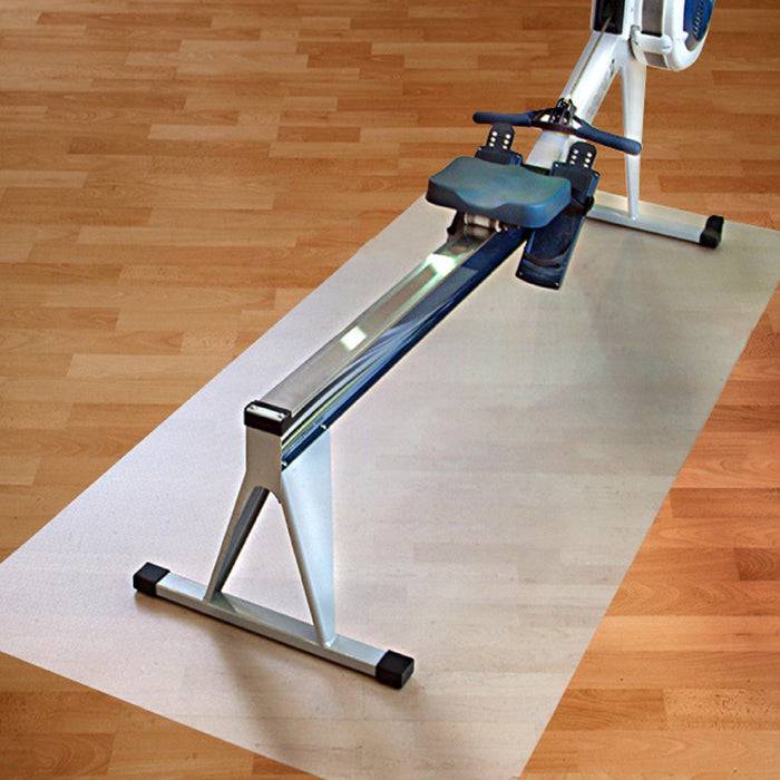 FLOORDIREKT Sportmatte - Unterlage für Fitnessgeräte - Milchig-transparent - 120 x 300 cm