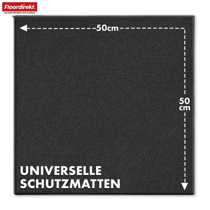 FLOORDIREKT Fallschutzmatte - Rutschfester Gummi-Bodenschutz - Schwarz - 50 x 50 x 3 cm