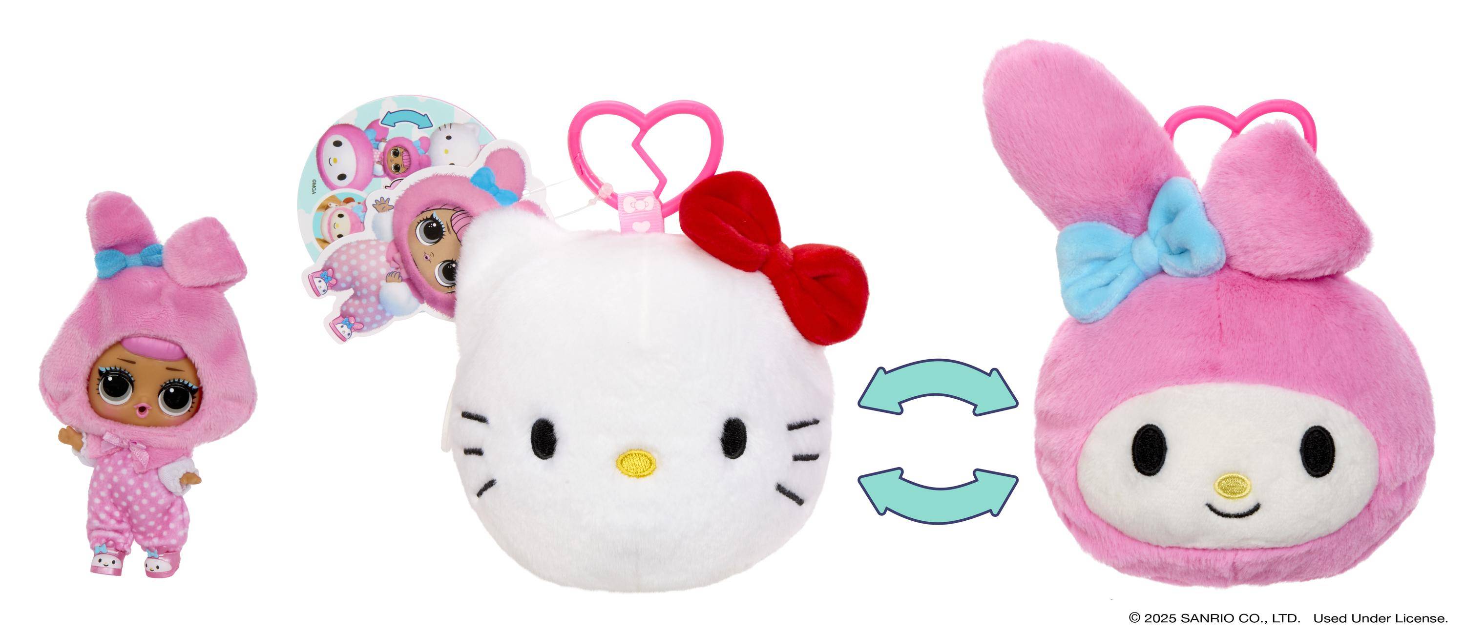 MGA Entertainment Inc. L.O.L. Surprise! Loves Hello Kitty Reversible Plush Surprise, Mini-Puppe,