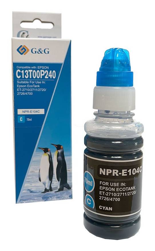 G&G Tinte komp. mit Epson 104/C13T00P240 EcoTank(70ml) Cyan Multimedia-Technik Patronen