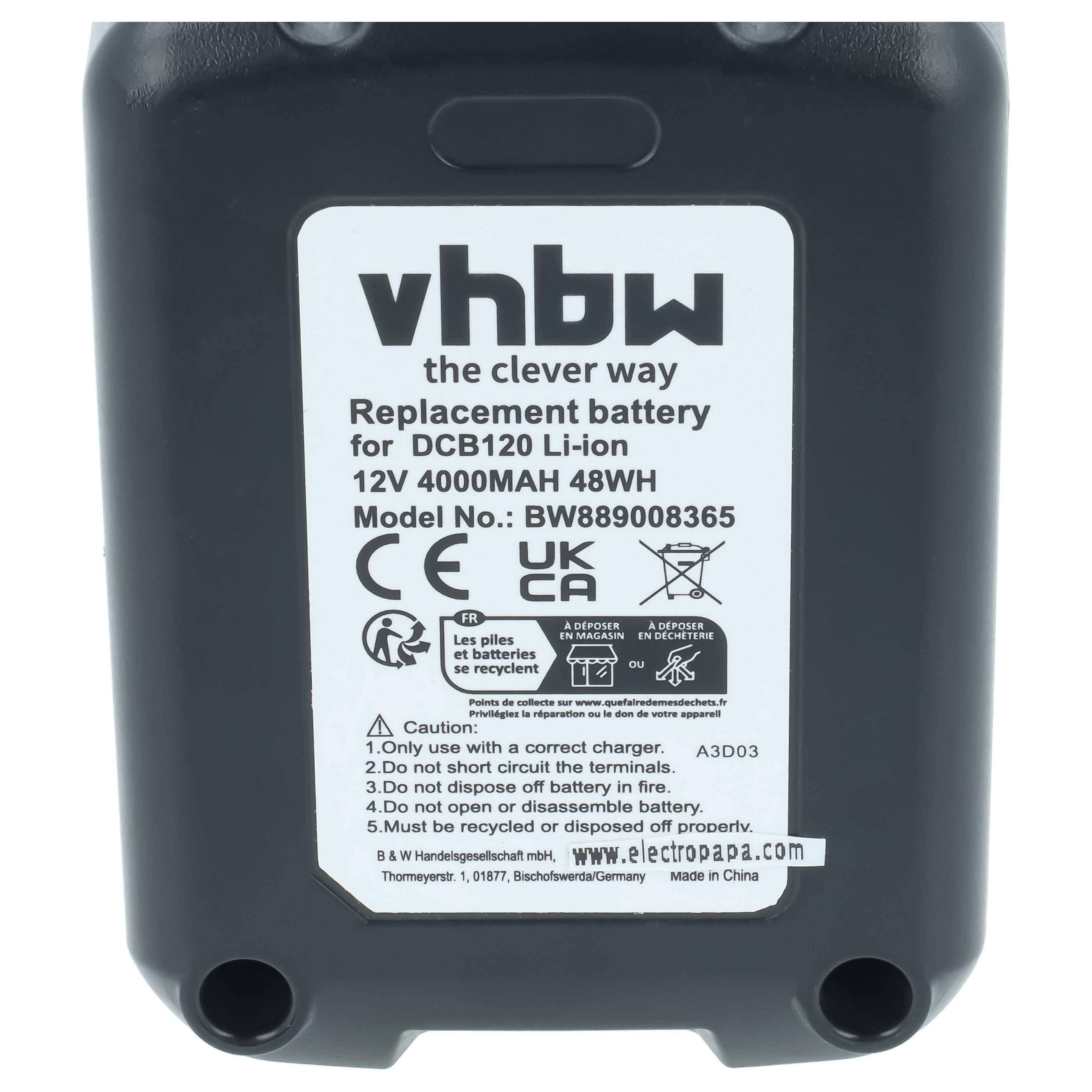 vhbw 3x Akku kompatibel mit Dewalt DCF813D2, DCF815S2, DCF815N, DCF815, DCF813S2, DCF815D2-QW, DCF813N Werkzeug (4000