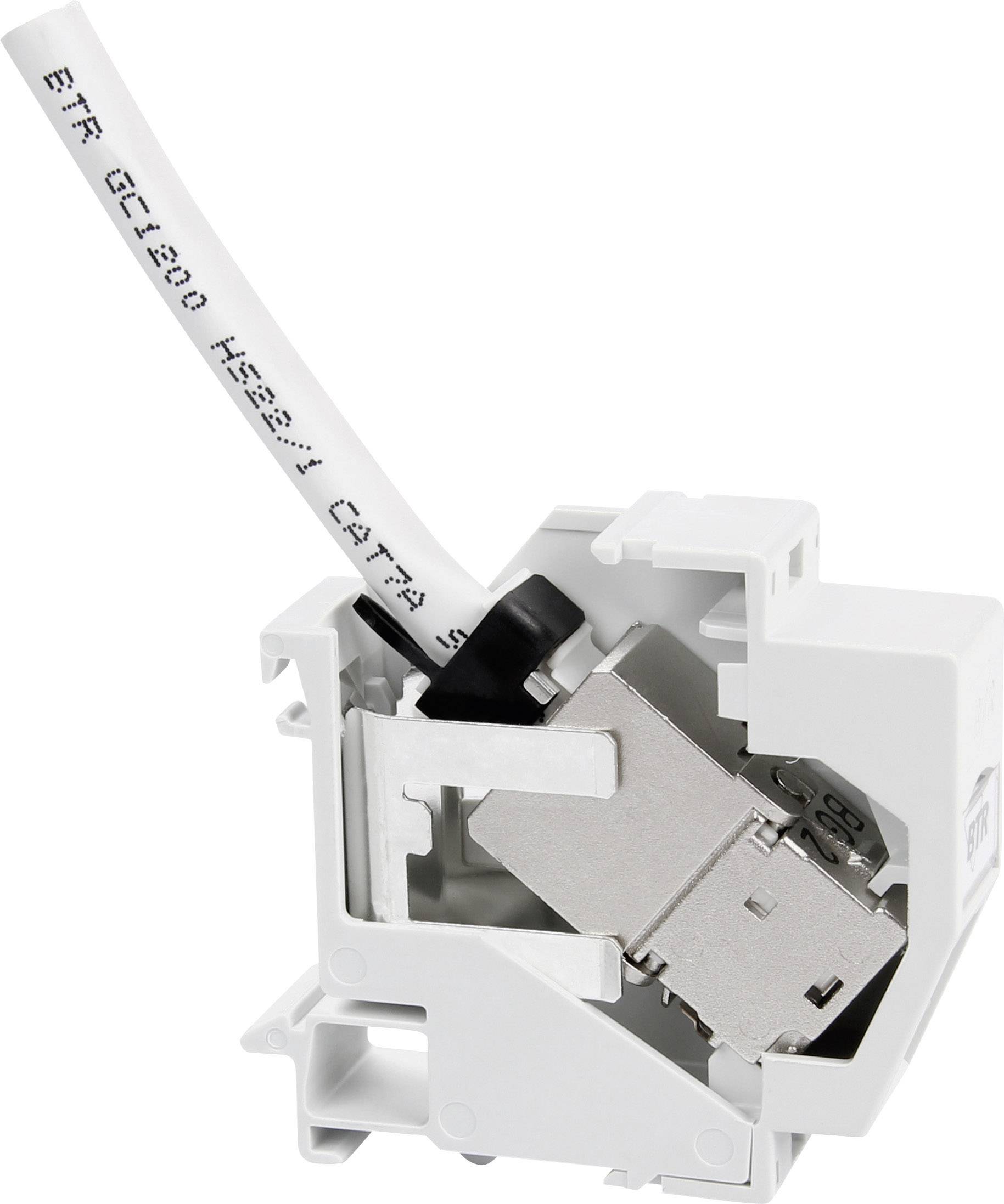 Metz Connect 130B117003-E Netzwerkdose Hutschiene CAT 6a Lichtgrau (RAL 7035)