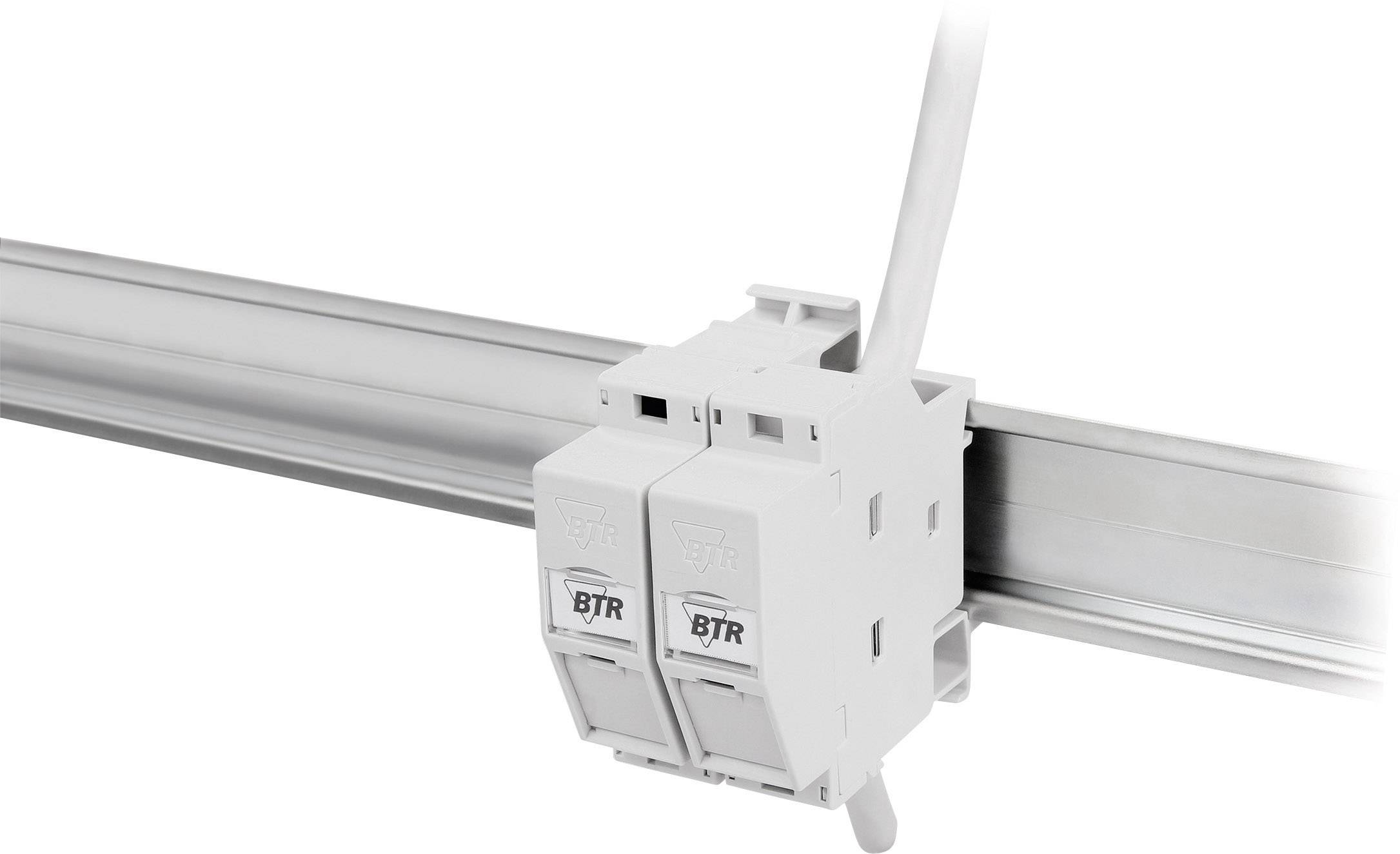 Metz Connect 130B117003-E Netzwerkdose Hutschiene CAT 6a Lichtgrau (RAL 7035)