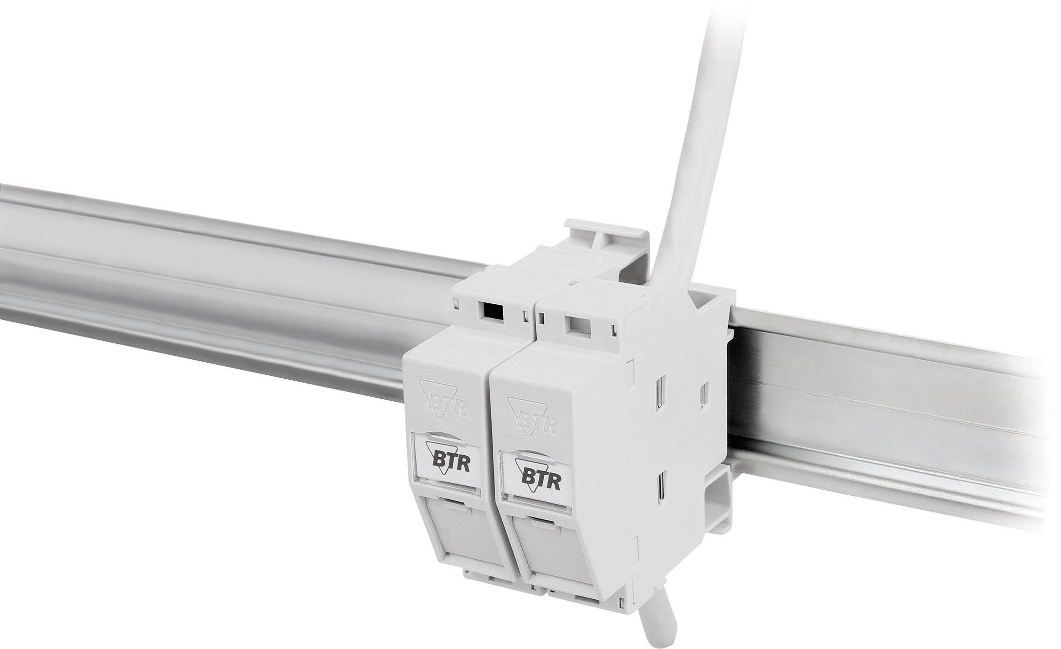 Metz Connect 130B127003-E Netzwerkdose Hutschiene CAT 6a Lichtgrau (RAL 7035)