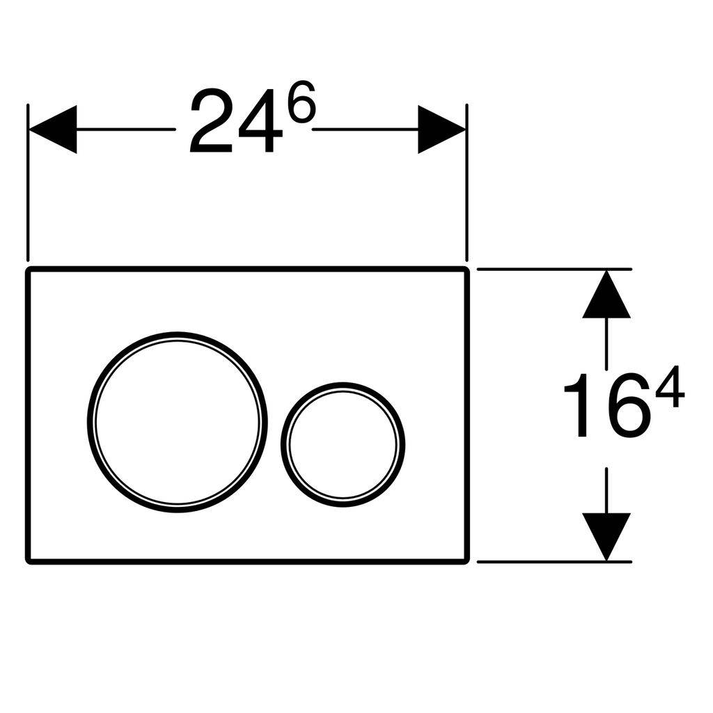 Geberit Drückerplatte Sigma20 mit 2-Mengen-Spülung, Hochglanz verchromt, Mattverchrom