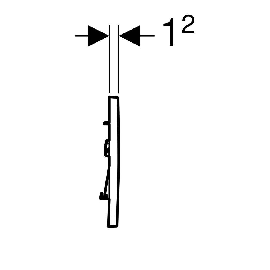 Geberit Drückerplatte Sigma20 mit 2-Mengen-Spülung, Weiß, Hochglanz verchromt, 115883KJ1