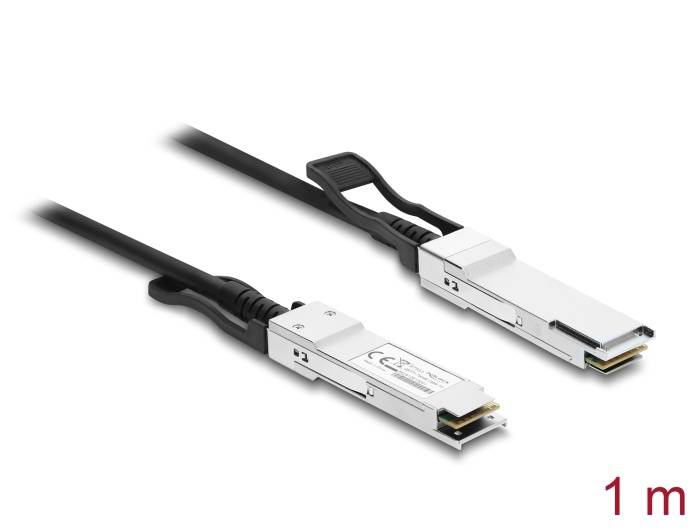 Delock Twinax Kabel QSFP28 Stecker zu QSFP28 Stecker 100 Gbps 1 m