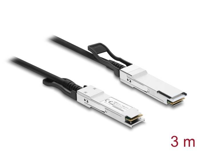 Delock Twinax Kabel QSFP28 Stecker zu QSFP28 Stecker 100 Gbps 3 m