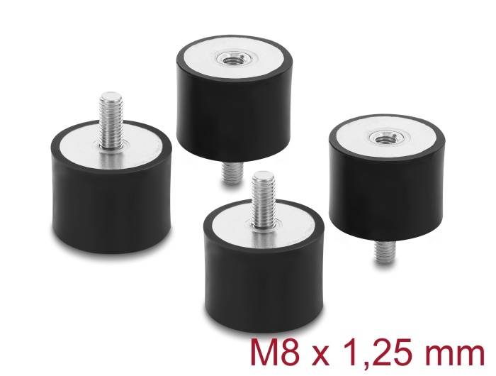 Delock Vibrationsdämpfer M8 x 1,25 mm D 40 x H 30 mm mit Innen- und Außengewinde