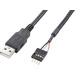 Akasa USB-Kabel USB 2.0Pfostenstecker 4pol., USB-A Stecker 0.40m Schwarz vergoldete Steckkontakte, UL-zertifiziert EXUSBIE-40