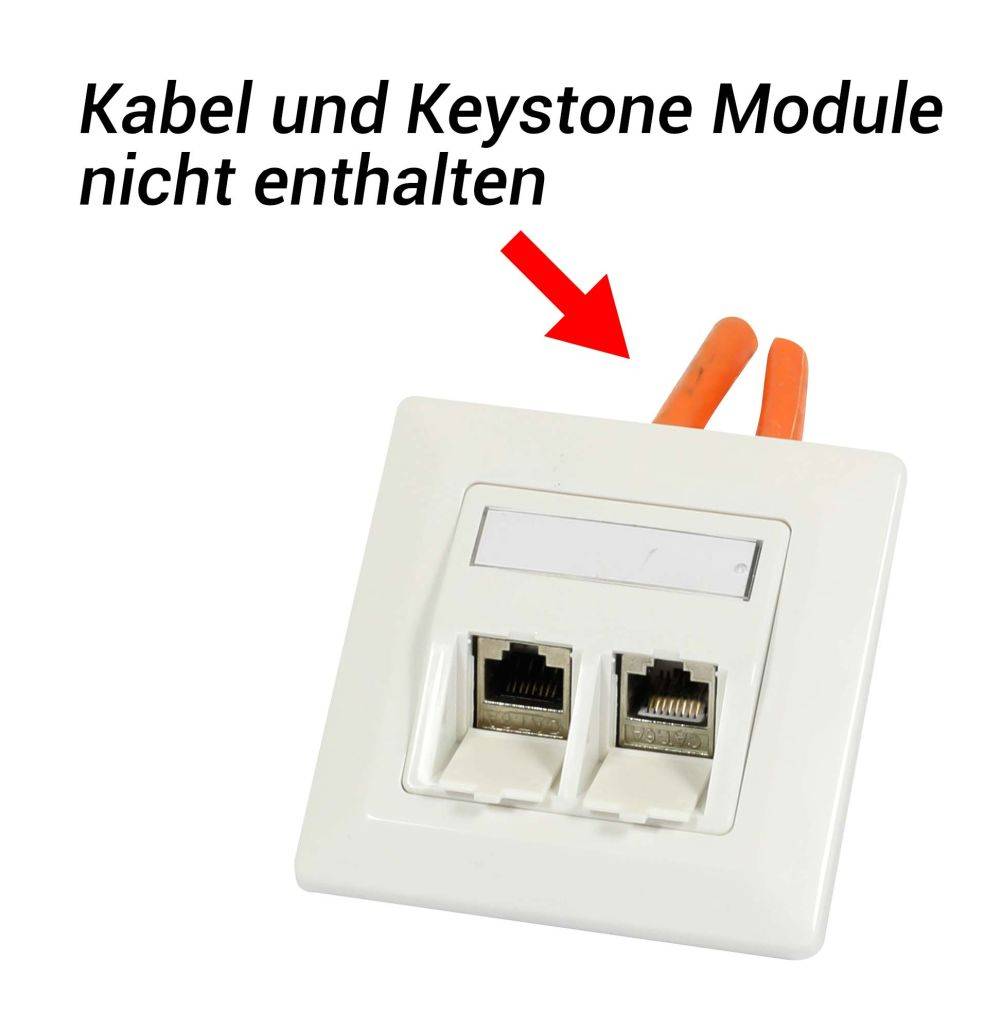 Keystone,Modulträger UP Dosen für 2xTP-Modul Reinweiss Eckiger Aussenrahmen Synergy 21,
