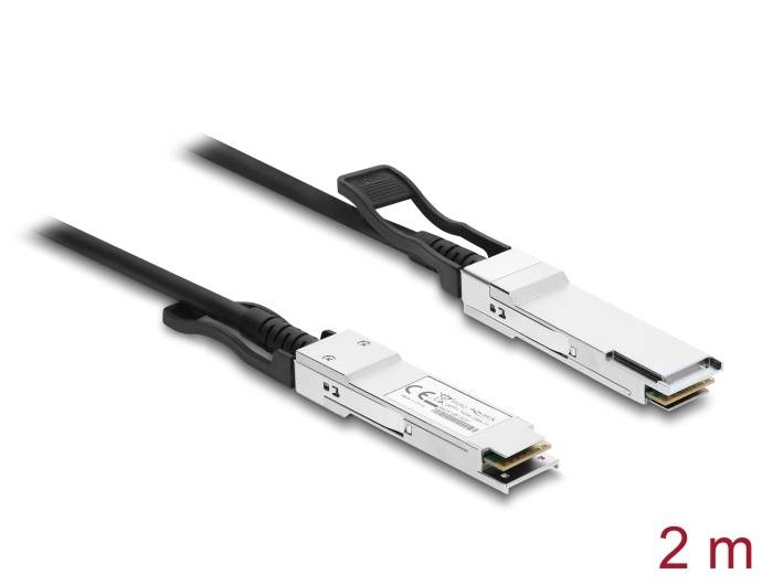 Delock Twinax Kabel QSFP+ Stecker zu QSFP+ Stecker 40 Gbps 2 m