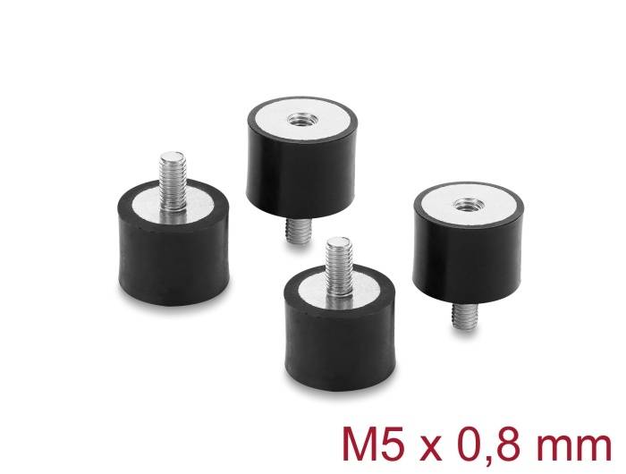 Delock Vibrationsdämpfer M5 x 0,8 mm D 20 x H 15 mm mit Innen- und Außengewinde