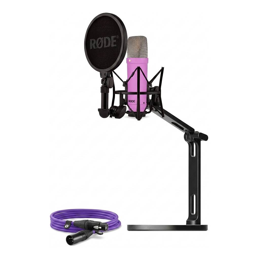 Rode Microphones NT1 Signature +XLR-Kabel+Desktop Studio Arm (lila, Bundle) Audio & Video Mikrofone