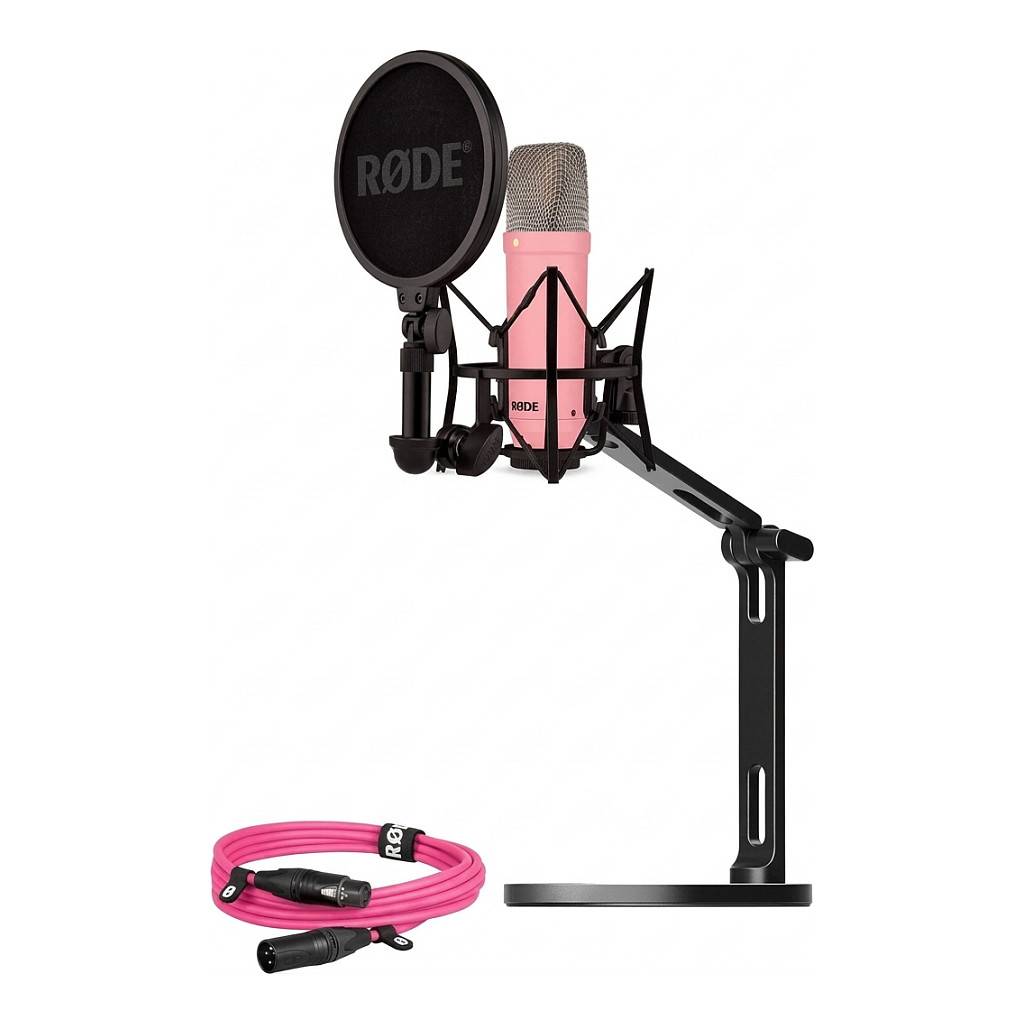 Rode Microphones NT1 Signature +XLR-Kabel+Desktop Studio Arm (pink, Bundle) Audio & Video Mikrofone