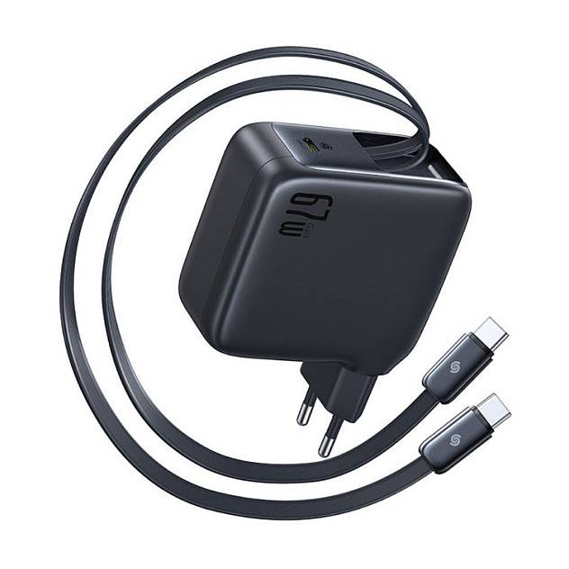 Baseus EnerCore CJ21 Charger Retractable 3C 67W EU Black