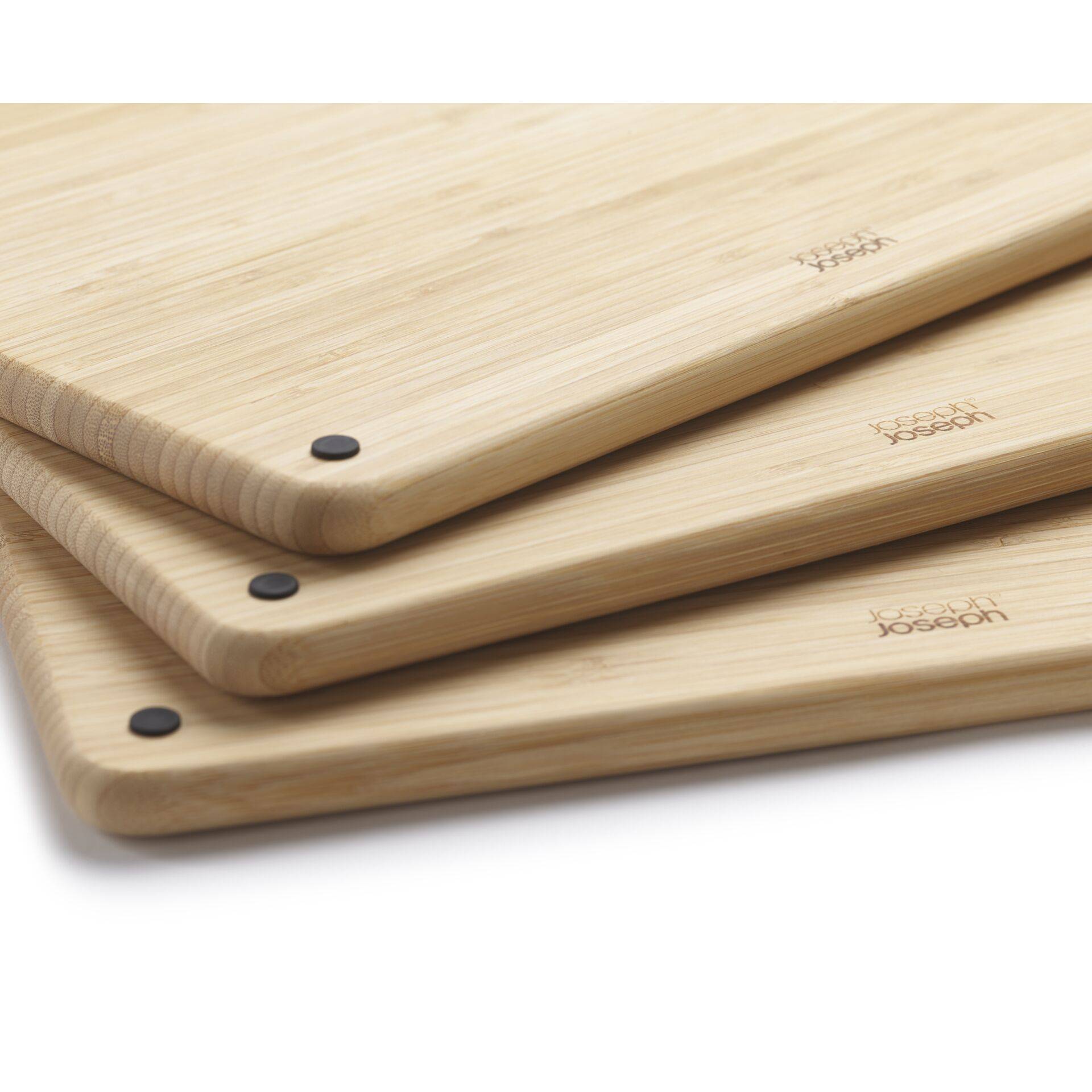Joseph Joseph Folio Steel 3-tlg. Schneidebrett-Set Bambusblock