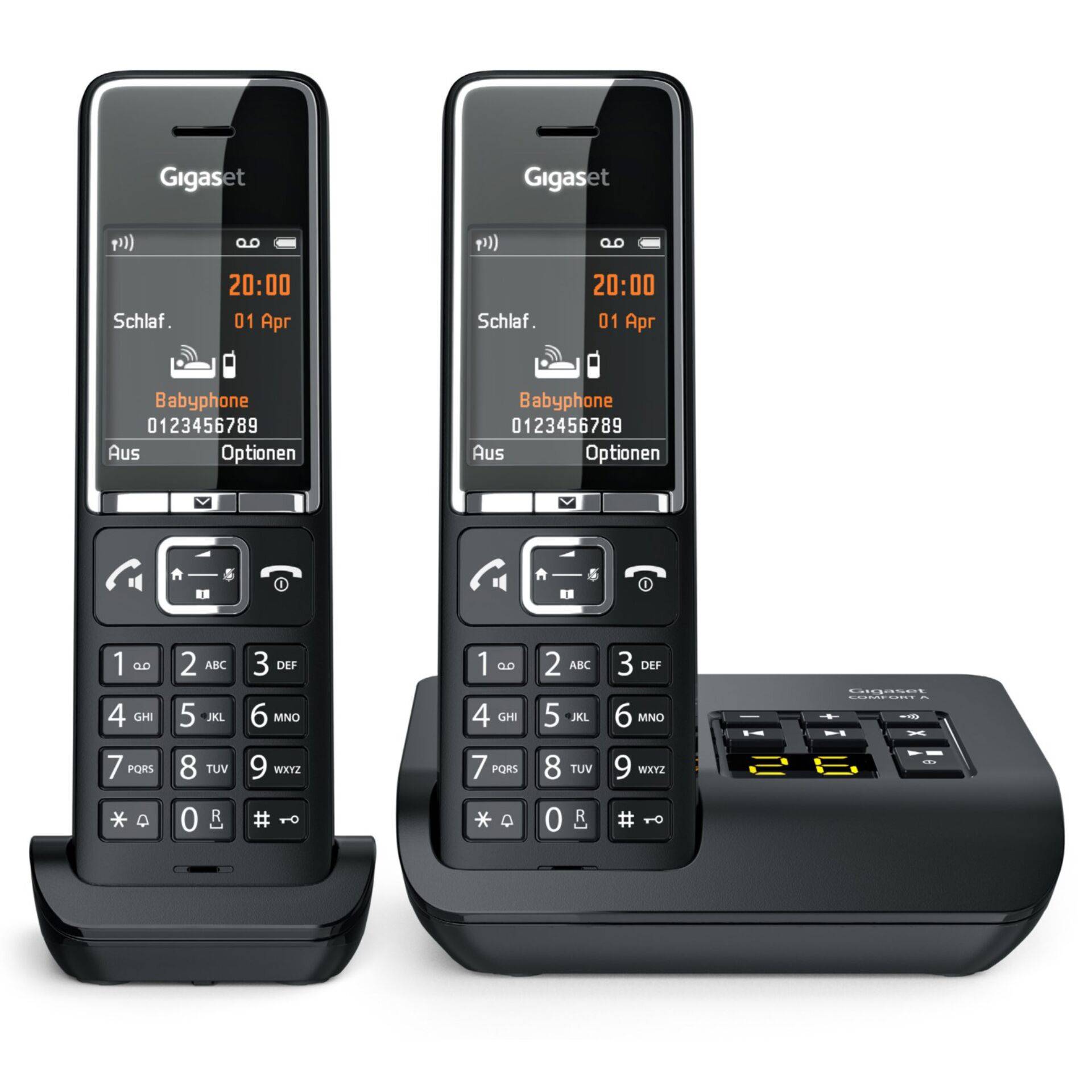Gigaset COMFORT 550A, Analoges/DECT-Telefon, Kabelgebundenes Mobilteil, Freisprecheinrichtung, 200 Eintragungen, Anrufer