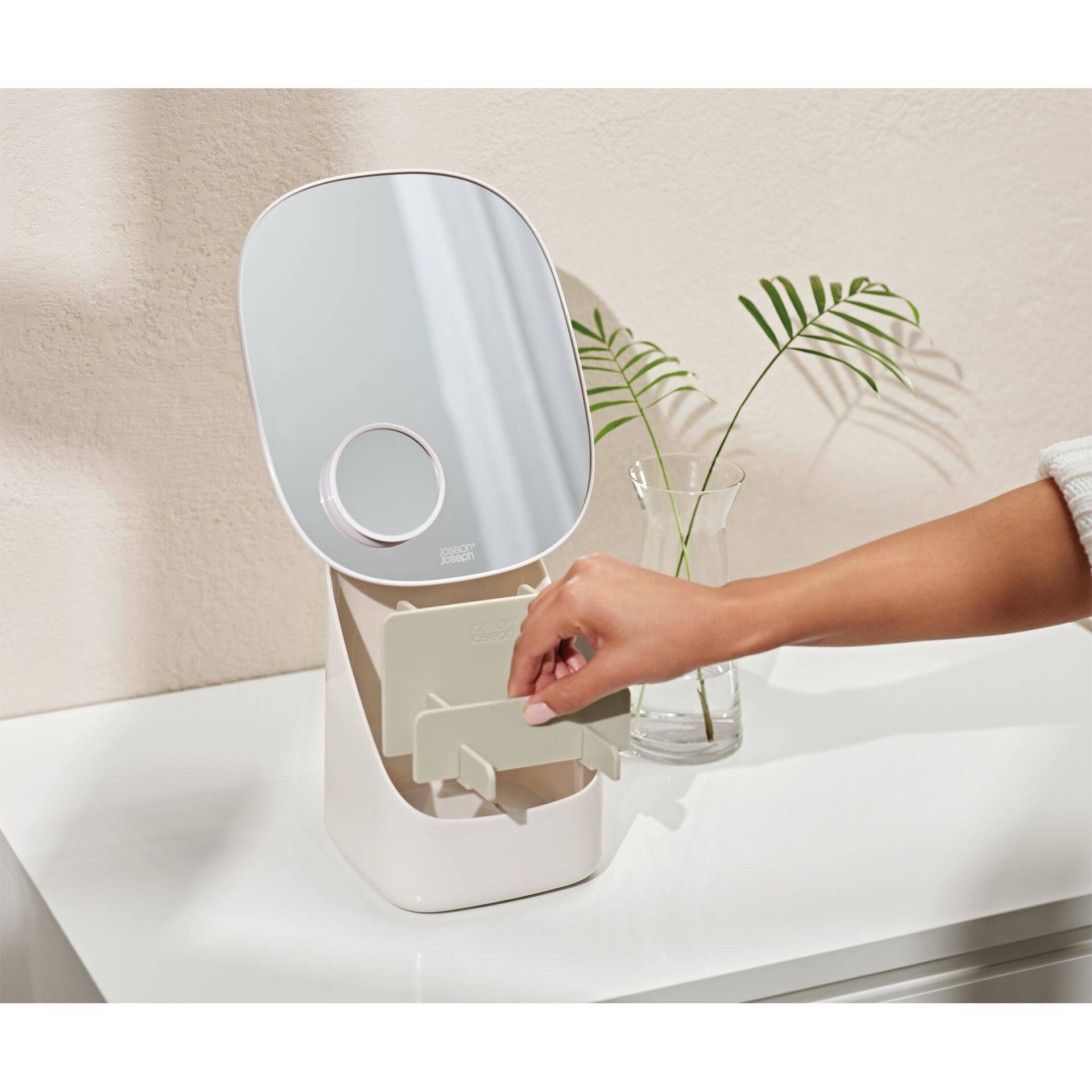 Joseph Joseph Viva Standspiegel Kosmetik-Organizer, beige