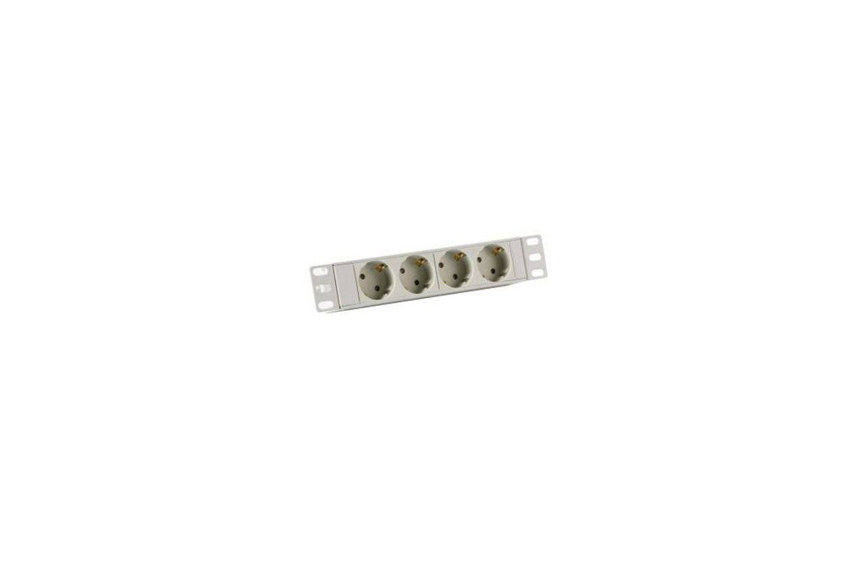 EFB Elektronik 10-inch 1U power strip 4 x CEE 7/3 without switch in aluminium profile