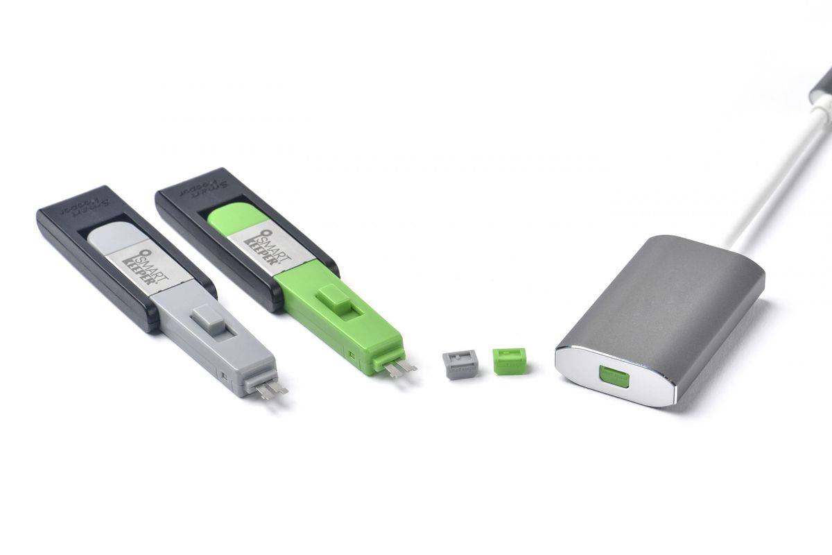 SMART KEEPER - Mini""MiniDisplayPort"" Blocker grün 4 Stk.+Key