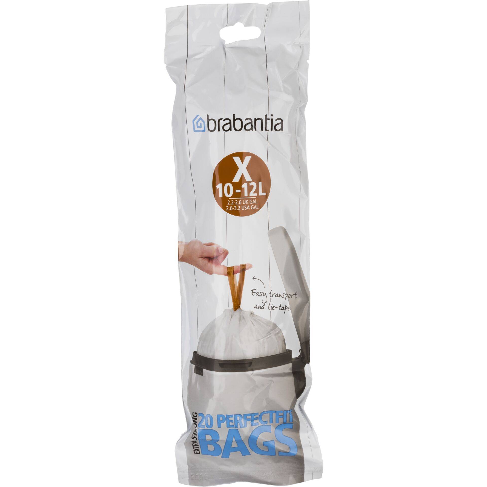 PerfectFit Code X - Müllbeutel - Zugschnur - 12 L - Polyethylen hoher Dichte (HD