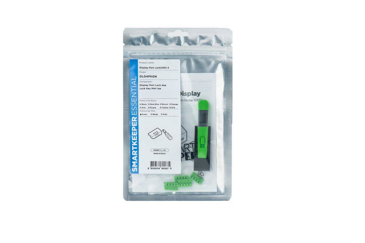 SMART KEEPER - Mini""DisplayPort"" Blocker grün 4 Stk.+Key